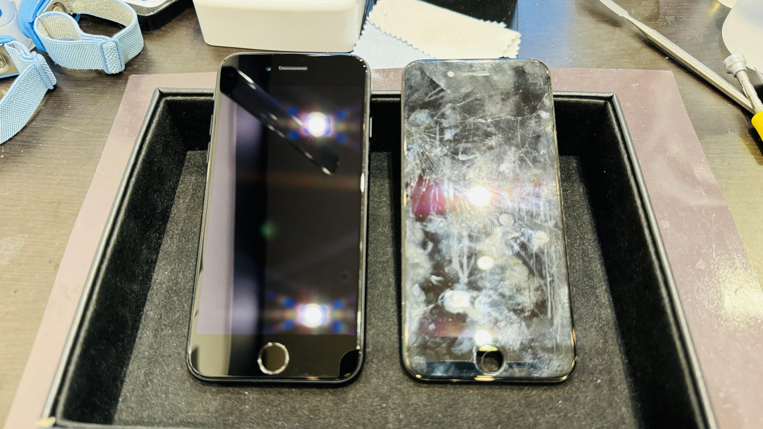 【iPhoneSE2】画面割れちゃって…【東区からご来店のお客様】