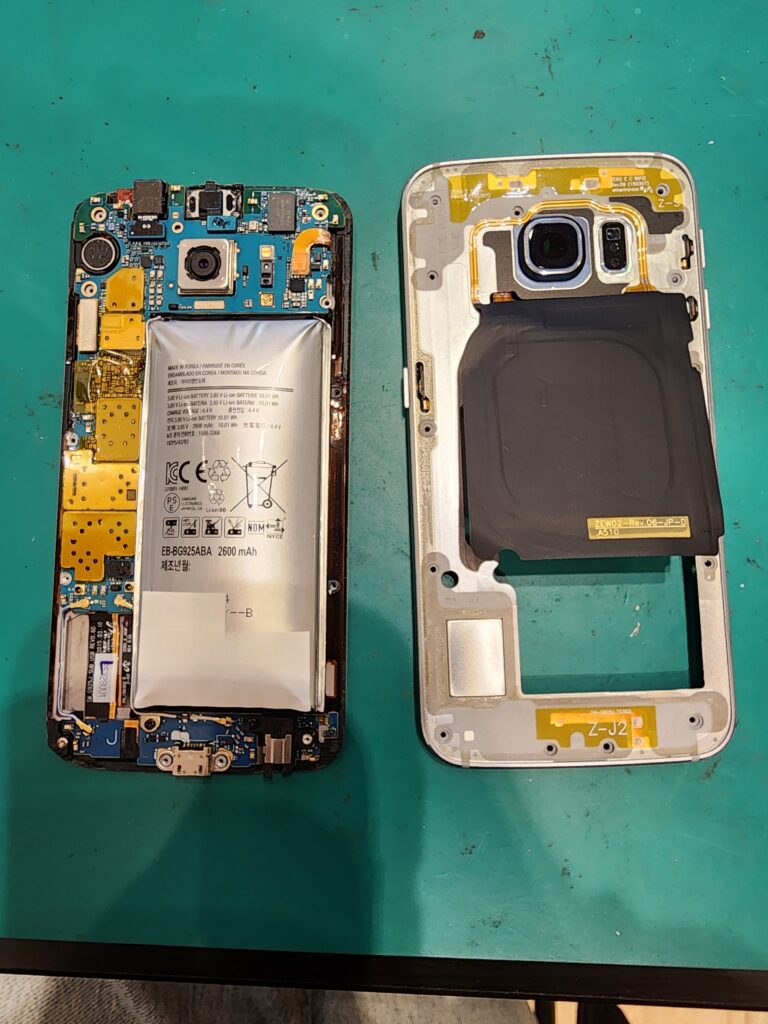フレームを外したGalaxyS6edge