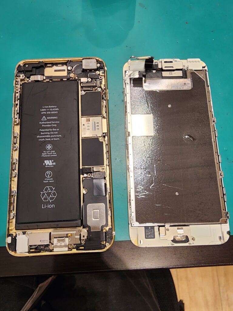 画面を外したiPhone6SPlus